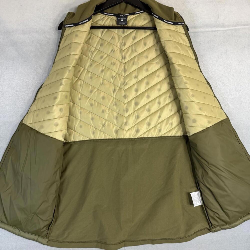 Nike Aerolayer Vest Mens Small Green Full Zip Reflective Puffer Quilted Running - Picture 5 of 8